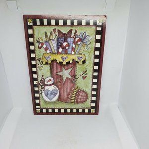 Pay Yuille Paper Images Greeting Card Stocking Filled With Gifts Holiday Card